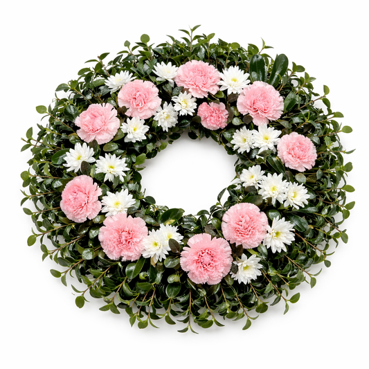 Kurorë Funerale Rozë dhe Bardh